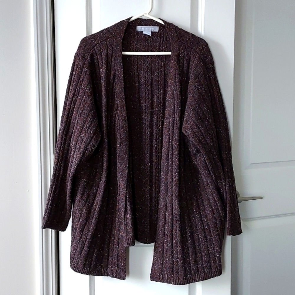 Modern Soul long sleeve cartigan 2x brown white